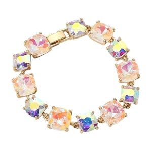 Elegant Gold and Multicolor Crystal Bracelet